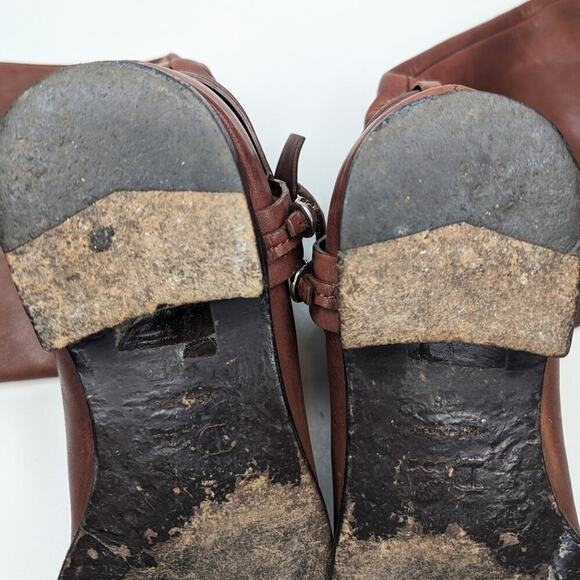 Dior brown leather riding boots harness buckle gold hardware EU size 38 - Picture 6 of 8